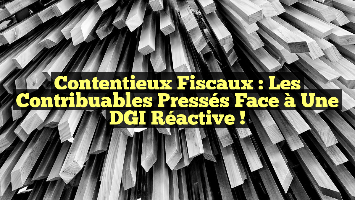 Contentieux Fiscaux : Les Contribuables Pressés Face à une DGI Réactive !
