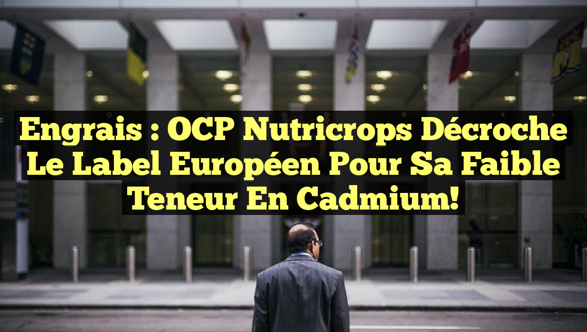 Engrais : OCP Nutricrops décroche le label européen pour sa faible teneur en cadmium!