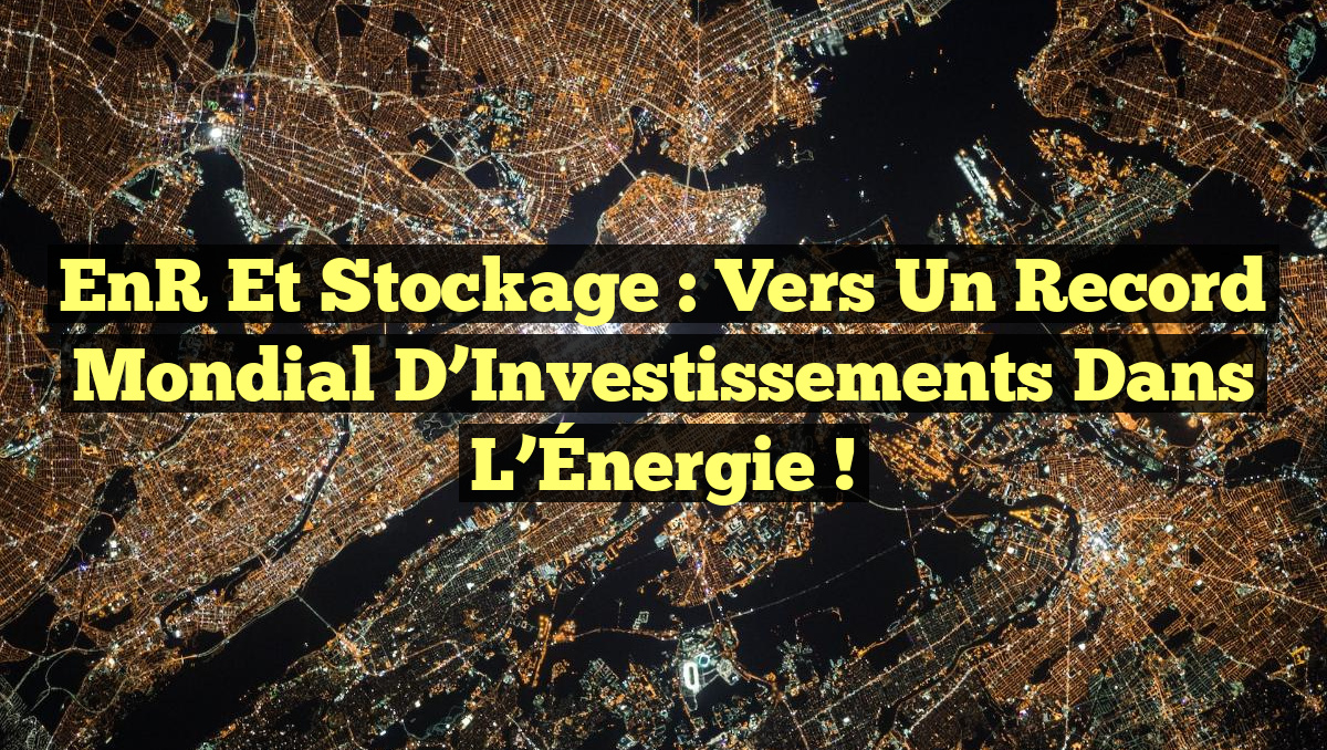EnR et Stockage : Vers un Record Mondial d&rsquo;Investissements dans l&rsquo;Énergie !