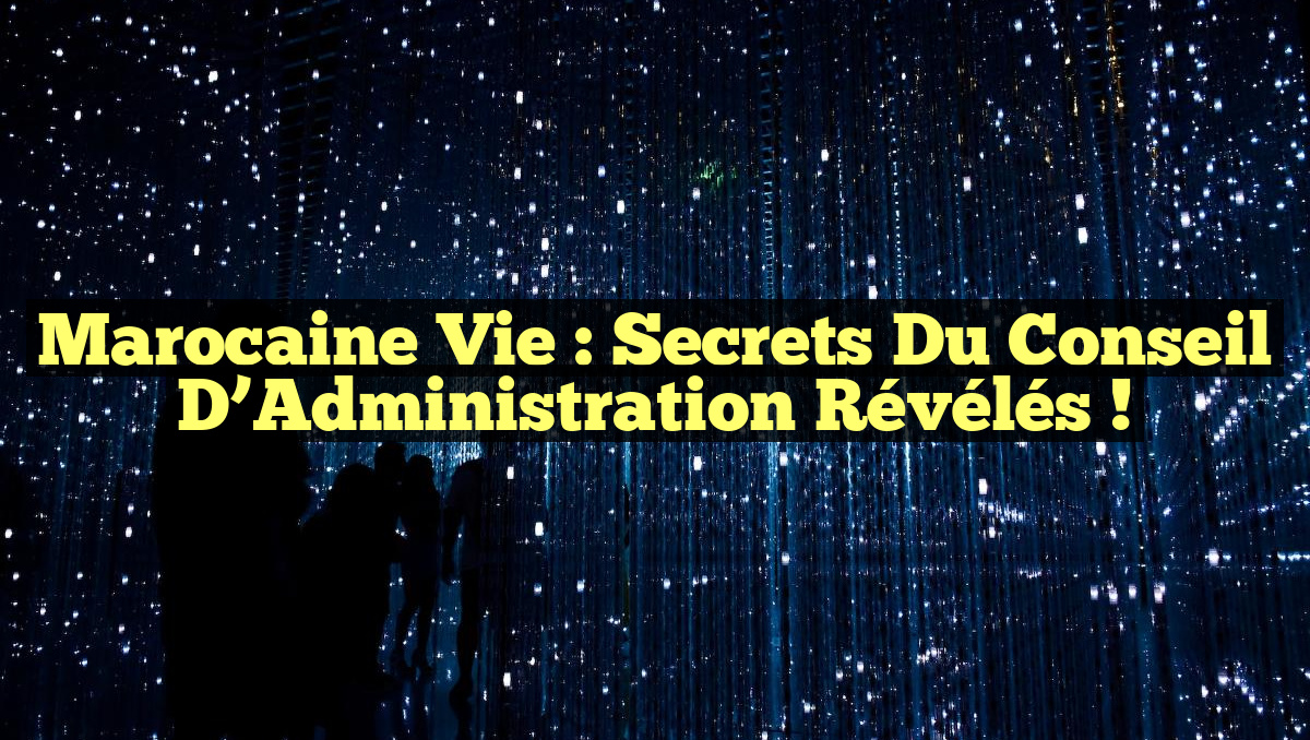 Marocaine Vie : Secrets du Conseil d&rsquo;Administration Révélés !