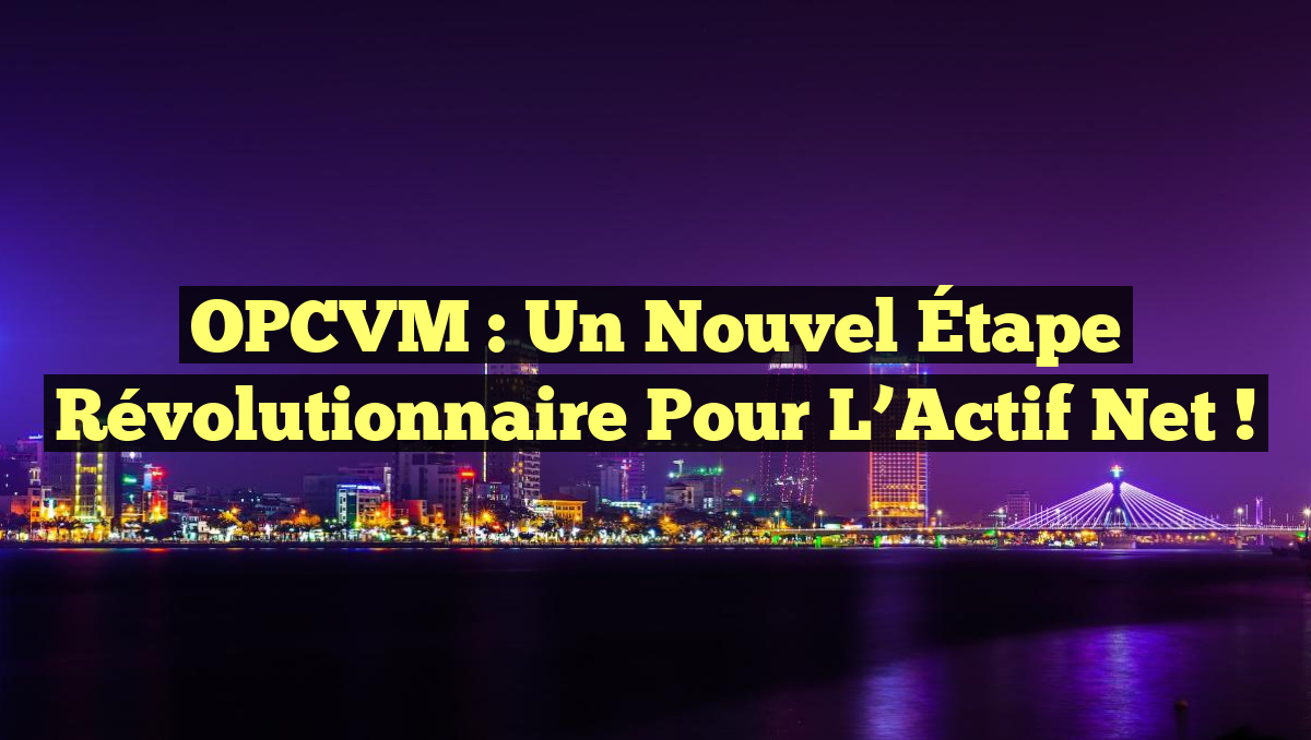 OPCVM : Un Nouvel Étape Révolutionnaire pour l’Actif Net !