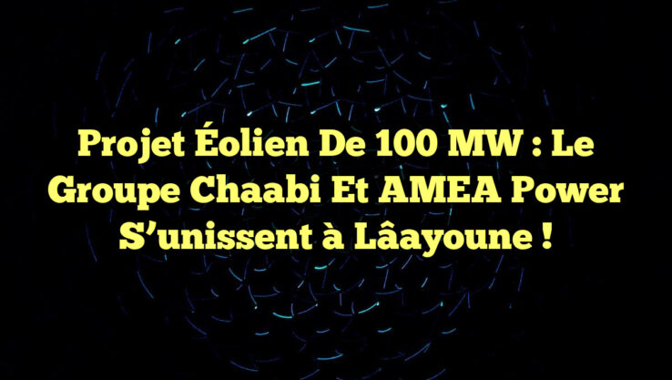 Projet Éolien de 100 MW : Le Groupe Chaabi et AMEA Power S’unissent à Lâayoune !