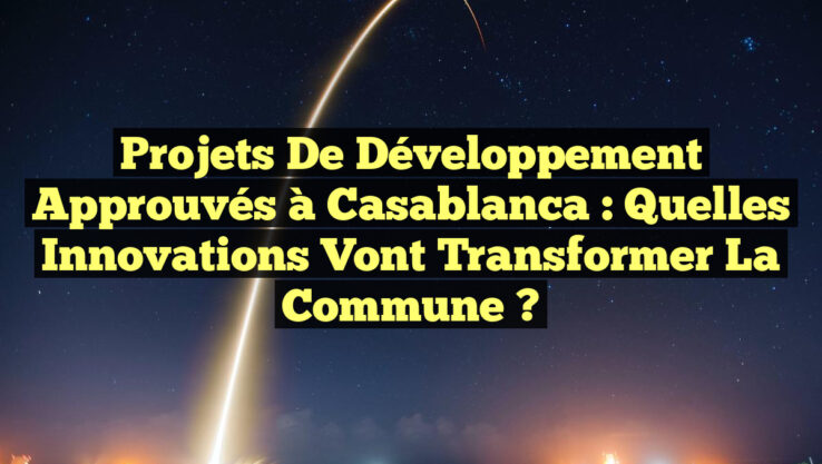 Projets de Développement Approuvés à Casablanca : Quelles Innovations vont Transformer la Commune ?