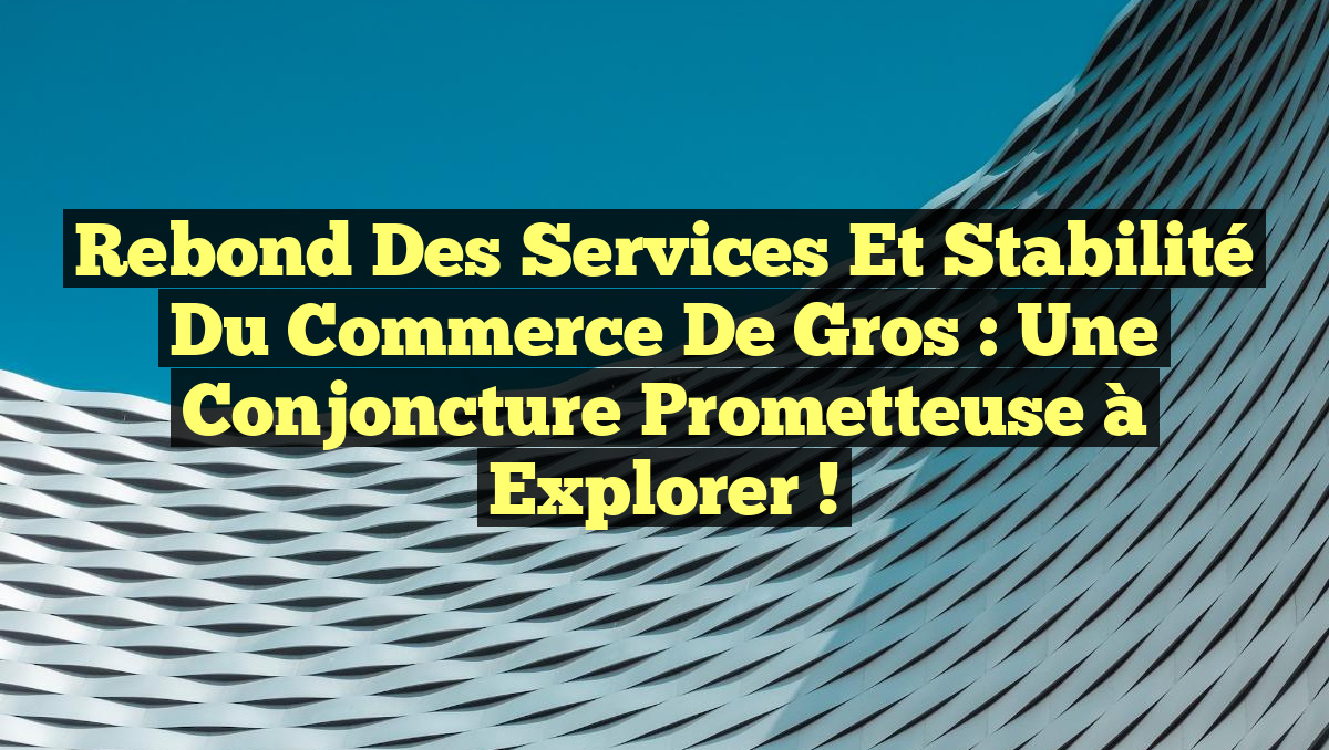 Rebond des Services et Stabilité du Commerce de Gros : Une Conjoncture Prometteuse à Explorer !