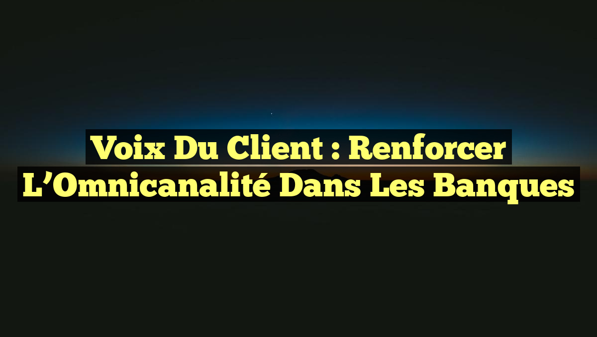 Voix du Client : Renforcer l&rsquo;Omnicanalité dans les Banques