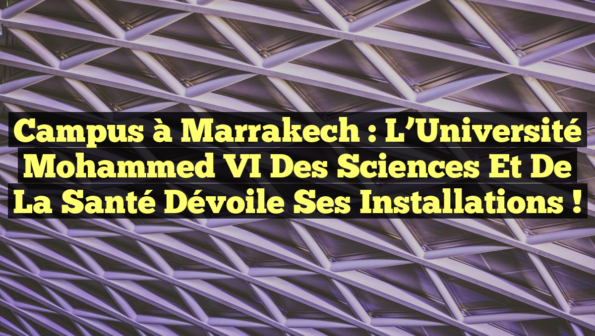 Campus à Marrakech : L&rsquo;Université Mohammed VI des Sciences et de la Santé dévoile ses installations !