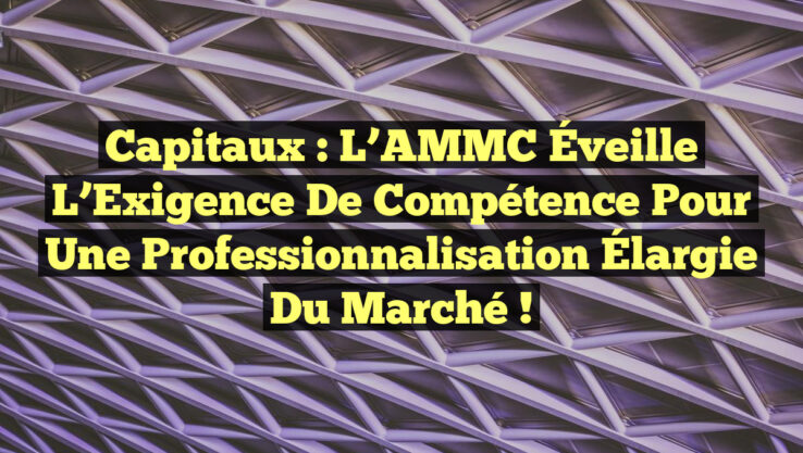 Capitaux : L’AMMC Éveille l’Exigence de Compétence pour une Professionnalisation Élargie du Marché !