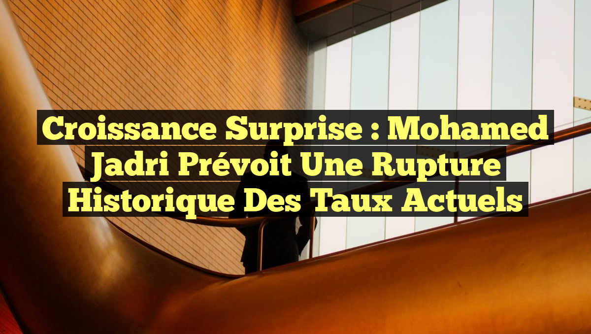 Croissance Surprise : Mohamed Jadri Prévoit une Rupture Historique des Taux Actuels