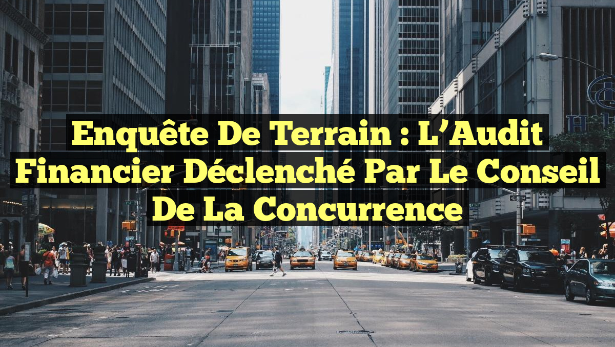 Enquête de Terrain : L’Audit Financier Déclenché par le Conseil de la Concurrence