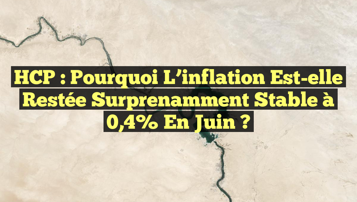 HCP : Pourquoi l&rsquo;inflation est-elle restée surprenamment stable à 0,4% en juin ?