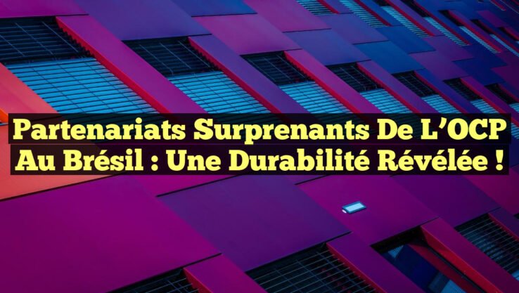 Partenariats Surprenants de l’OCP au Brésil : Une Durabilité Révélée !
