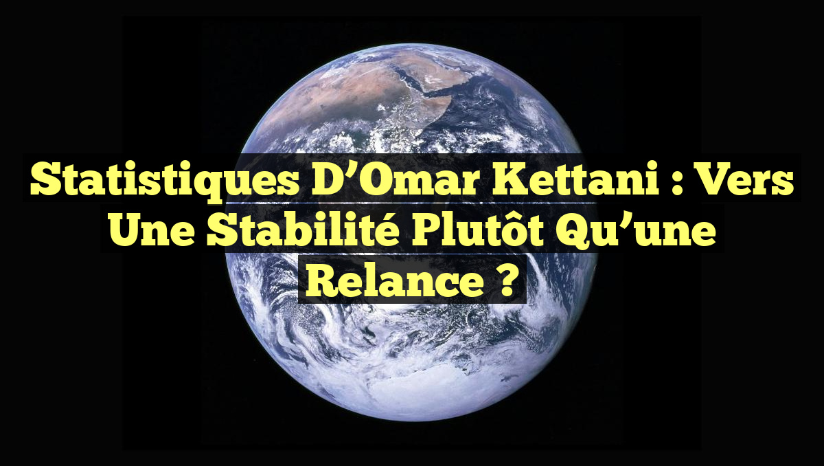 Statistiques d&rsquo;Omar Kettani : Vers une Stabilité Plutôt Qu&rsquo;une Relance ?
