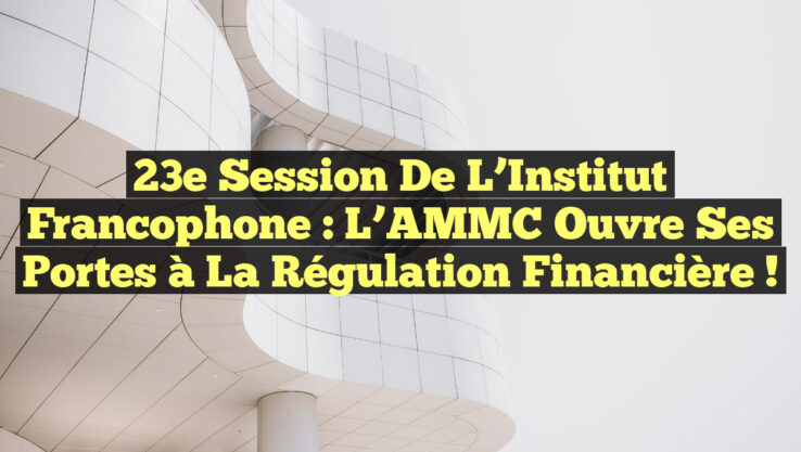 23e Session de l’Institut Francophone : L’AMMC ouvre ses portes à la Régulation Financière !
