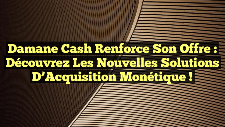 Damane Cash Renforce Son Offre : Découvrez les Nouvelles Solutions d’Acquisition Monétique !