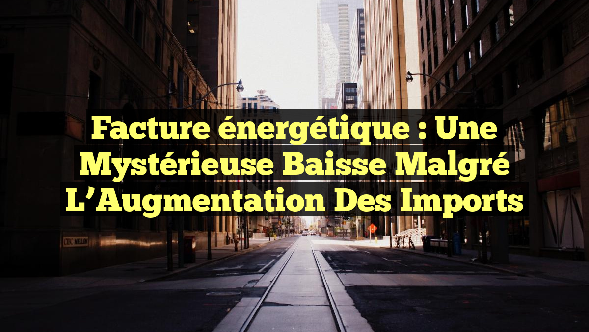 Facture énergétique : Une Mystérieuse Baisse malgré l&rsquo;Augmentation des Imports