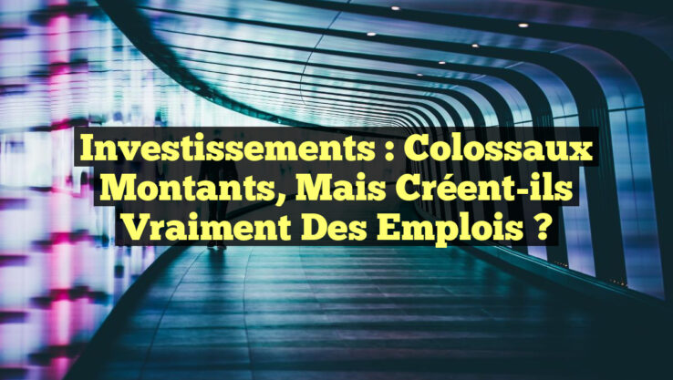 Investissements : Colossaux montants, mais créent-ils vraiment des emplois ?