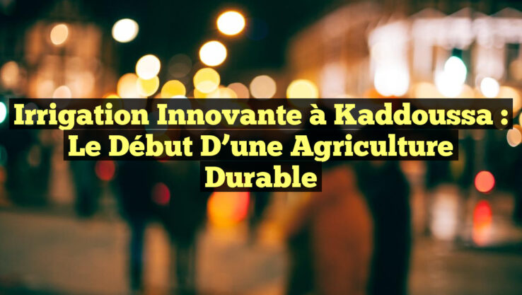 Irrigation Innovante à Kaddoussa : Le Début d’une Agriculture Durable
