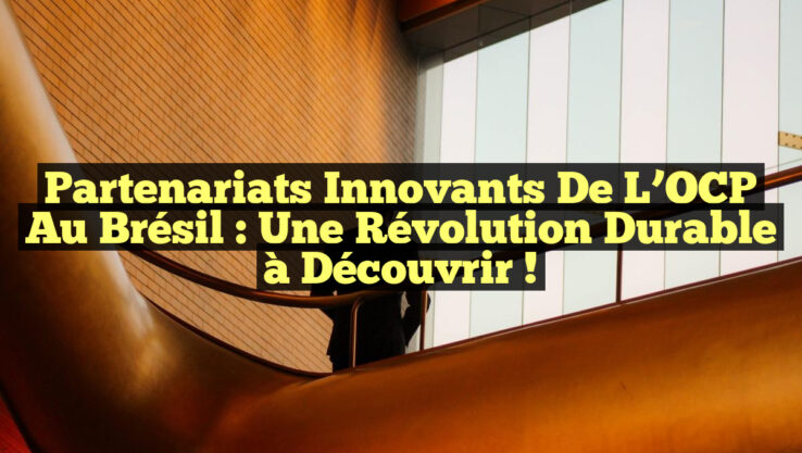 Partenariats Innovants de l’OCP au Brésil : Une Révolution Durable à Découvrir !
