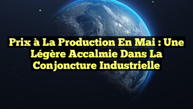 Prix à la production en mai : une légère accalmie dans la conjoncture industrielle