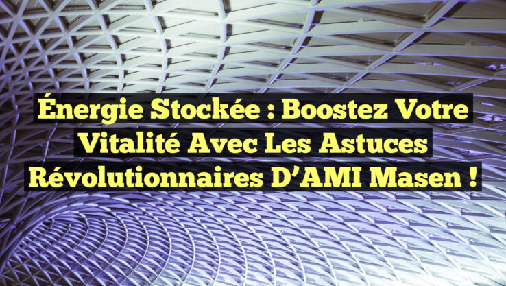 Énergie Stockée : Boostez Votre Vitalité avec les Astuces Révolutionnaires d’AMI Masen !