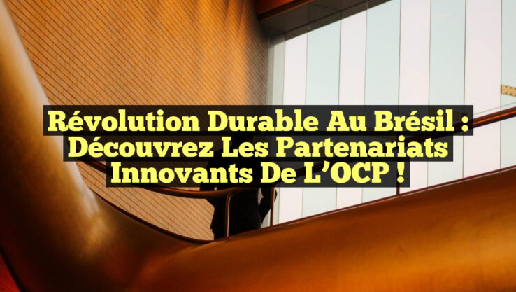 Révolution Durable au Brésil : Découvrez les Partenariats Innovants de l’OCP !