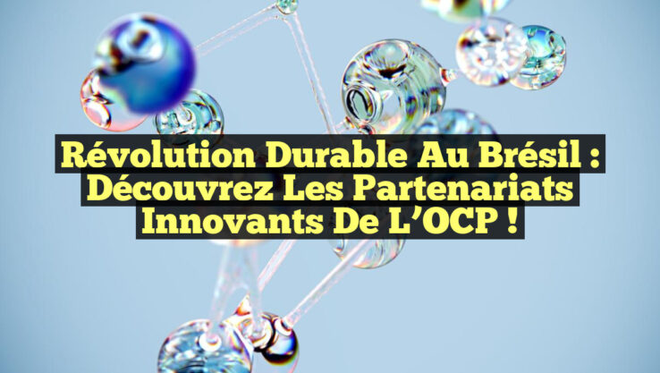 Révolution Durable au Brésil : Découvrez les Partenariats Innovants de l’OCP !
