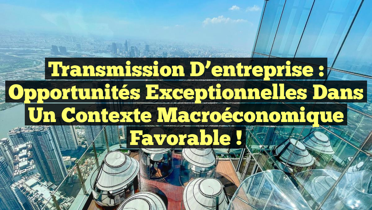 Transmission d&rsquo;entreprise : Opportunités exceptionnelles dans un contexte macroéconomique favorable !