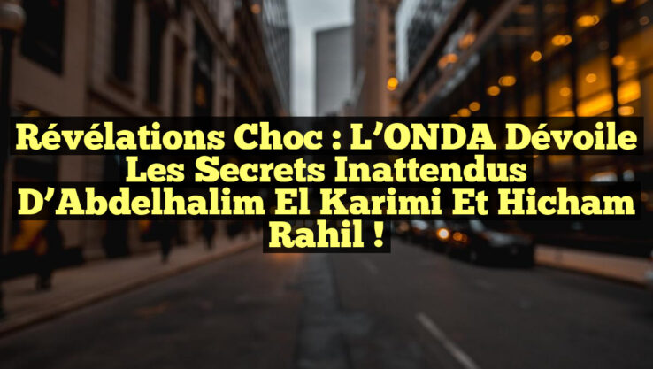 Révélations Choc : L’ONDA Dévoile les Secrets Inattendus d’Abdelhalim El Karimi et Hicham Rahil !