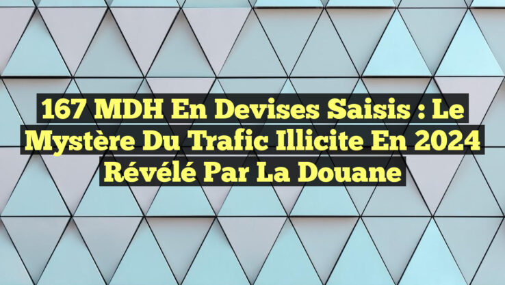 167 MDH en Devises Saisis : Le Mystère du Trafic Illicite en 2024 Révélé par la Douane 167 MDH en Devises Saisis : Le Mystère du Trafic Illicite en 2024 Révélé par la Douane