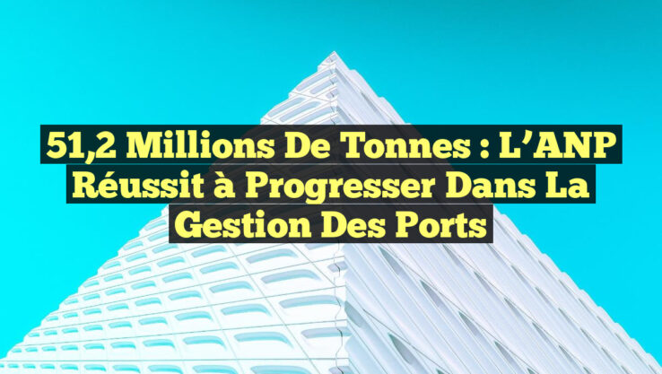 51,2 Millions de Tonnes : L’ANP Réussit à Progresser dans la Gestion des Ports 51,2 Millions de Tonnes : L’ANP Réussit à Progresser dans la Gestion des Ports