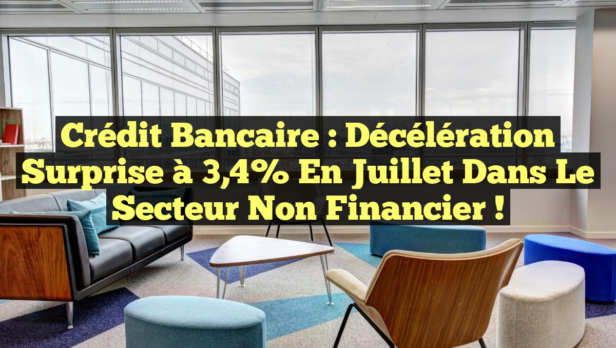 Crédit Bancaire : Décélération Surprise à 3,4% en Juillet dans le Secteur Non Financier !