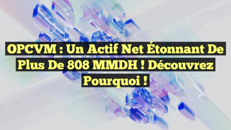OPCVM : Un Actif Net Étonnant de Plus de 808 MMDH ! Découvrez Pourquoi !