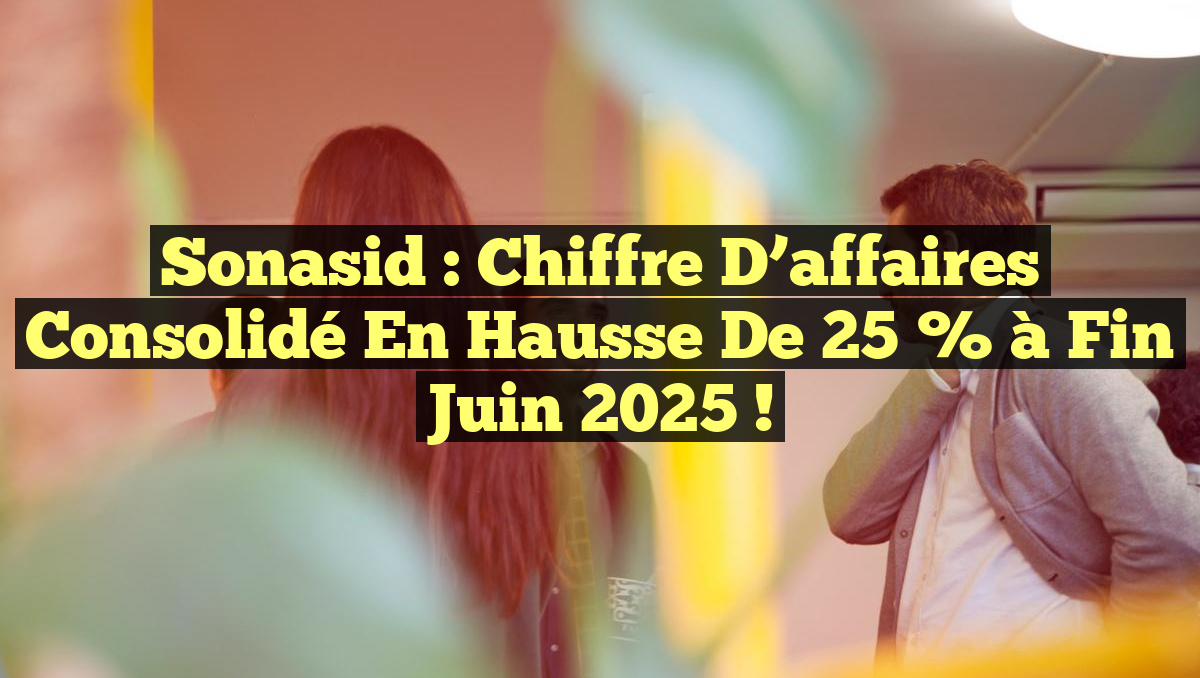 Sonasid : Chiffre d&rsquo;affaires consolidé en hausse de 25 % à fin juin 2025 !