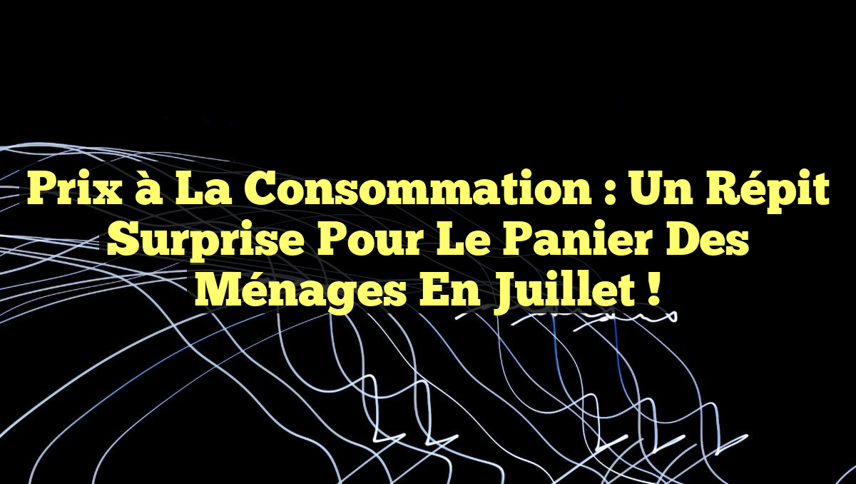 Prix à la consommation : Un répit surprise pour le panier des ménages en juillet !