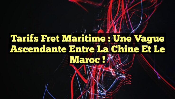 Tarifs Fret Maritime : Une Vague Ascendante entre la Chine et le Maroc !