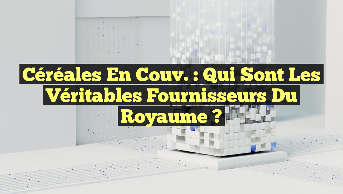 Céréales en Couv. : Qui sont les véritables fournisseurs du Royaume ?