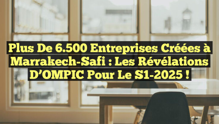 Plus de 6.500 entreprises créées à Marrakech-Safi : Les révélations d’OMPIC pour le S1-2025 !