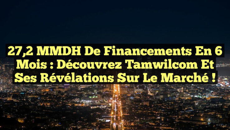 27,2 MMDH de Financements en 6 Mois : Découvrez Tamwilcom et Ses Révélations Sur le Marché !