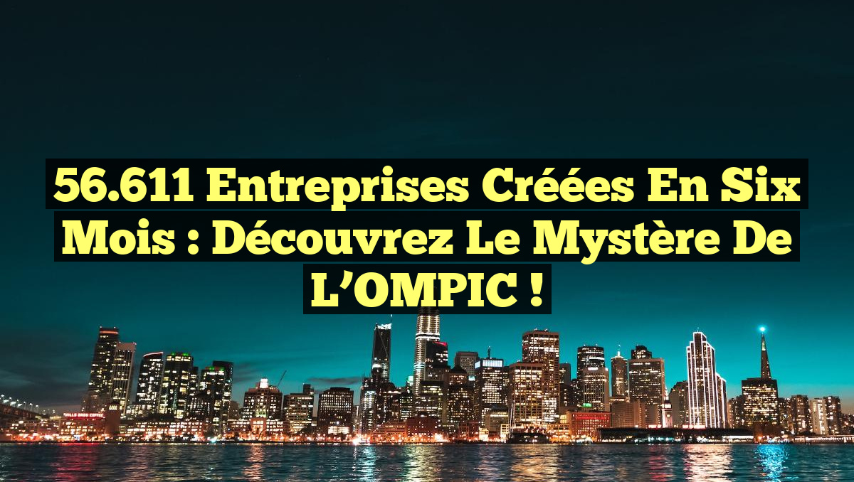 56.611 Entreprises Créées en Six Mois : Découvrez le Mystère de l&rsquo;OMPIC !