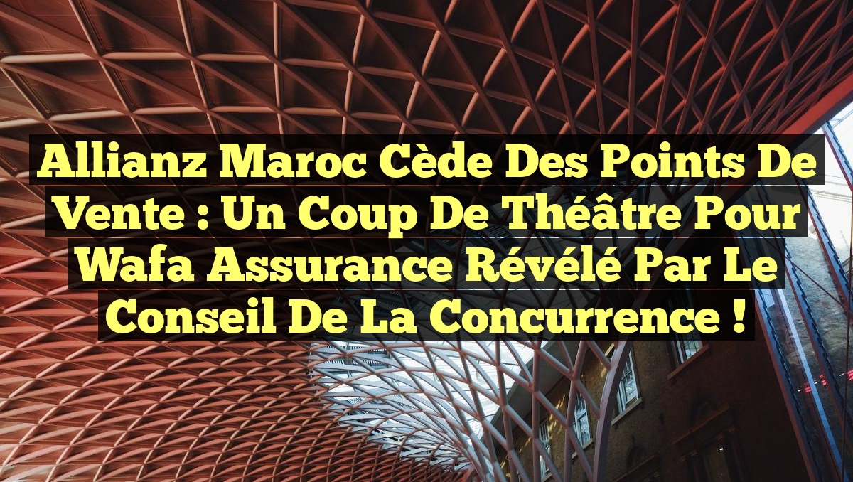 Allianz Maroc cède des points de vente : Un coup de théâtre pour Wafa Assurance révélé par le Conseil de la Concurrence !