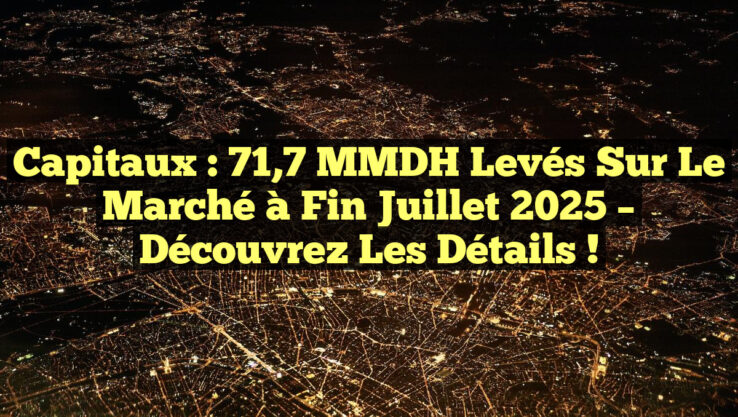 Capitaux : 71,7 MMDH Levés sur le Marché à Fin Juillet 2025 – Découvrez les Détails !