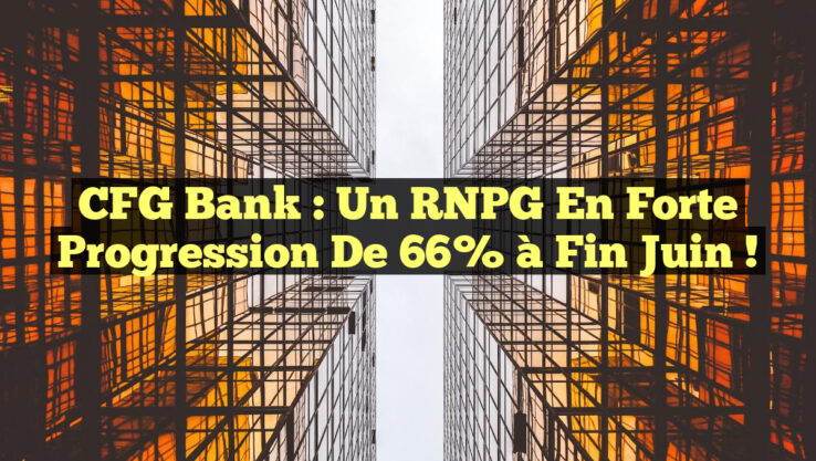 CFG Bank : Un RNPG en Forte Progression de 66% à fin Juin !