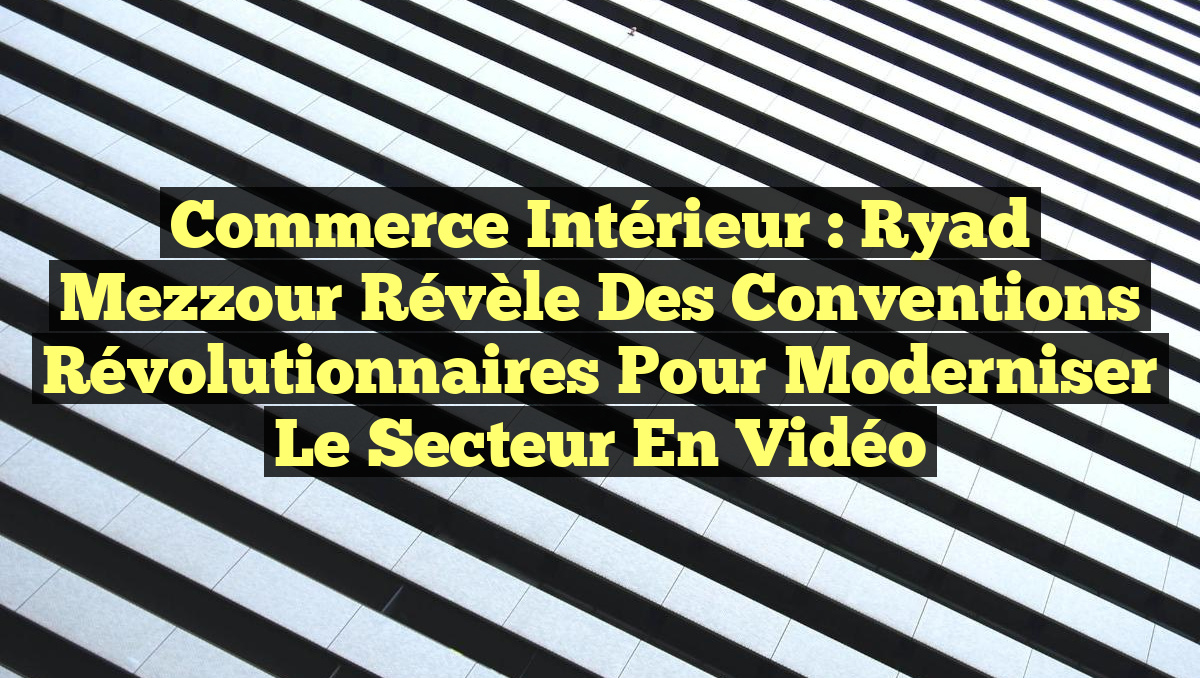 Commerce intérieur : Ryad Mezzour révèle des conventions révolutionnaires pour moderniser le secteur en vidéo