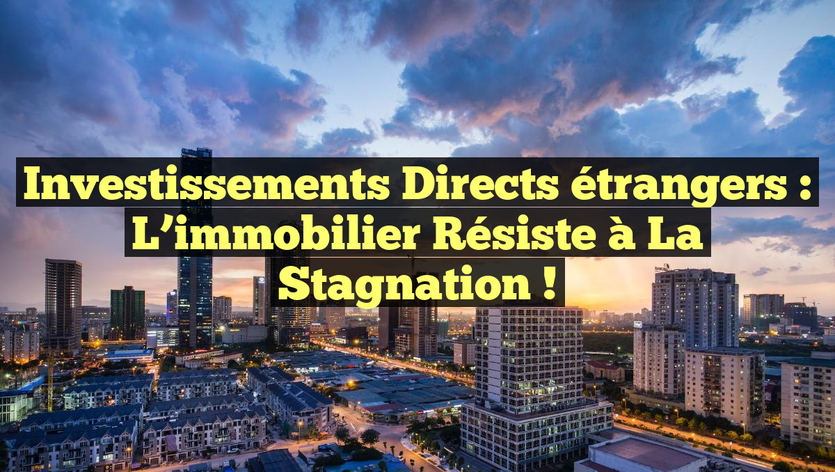 Investissements directs étrangers : l&rsquo;immobilier résiste à la stagnation !