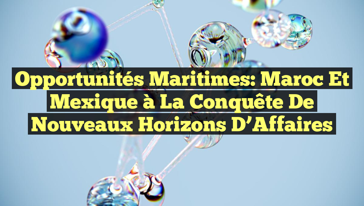 Opportunités Maritimes: Maroc et Mexique à la Conquête de Nouveaux Horizons d&rsquo;Affaires
