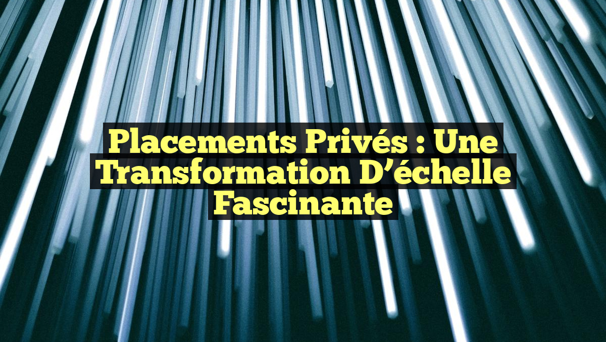 Placements privés : une transformation d’échelle fascinante