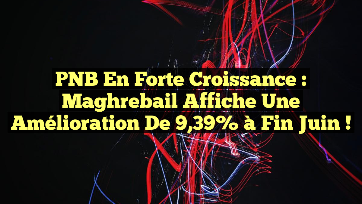 PNB en Forte Croissance : Maghrebail Affiche une Amélioration de 9,39% à Fin Juin !