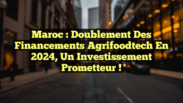 Maroc : Doublement des financements agrifoodtech en 2024, un investissement prometteur !