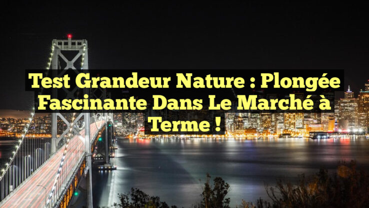 Test grandeur nature : Plongée fascinante dans le marché à terme !