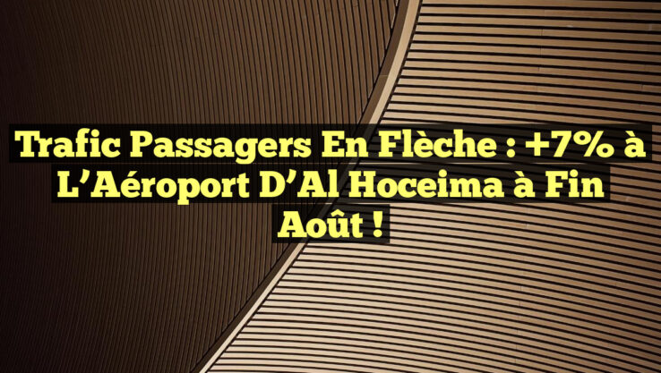 Trafic Passagers en Flèche : +7% à l’Aéroport d’Al Hoceima à Fin Août !